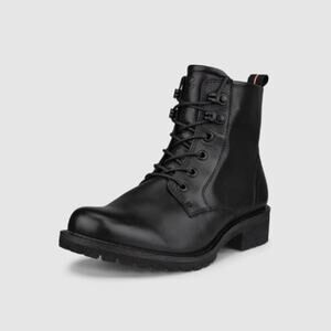 Ecco Elaina Lightweight Leather Lace-Up Ankle Boot Black Women's Size 9-9.5 NWOT